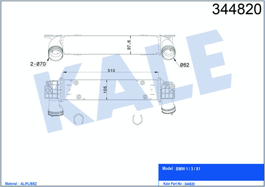 TURBO RADYATORU BMW E90 E92 E93 E84 N47 INTERCOOLER