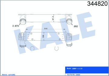 TURBO RADYATORU BMW E90 E92 E93 E84 N47 INTERCOOLER