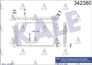 TURBO RADYATÖRÜ (INTERCOOLER) CADDY / JETTA / GOLF 10=> CAYB-CAYC-CAYE-CBAB 1.6 TDI-2.0 TDI BRAZING