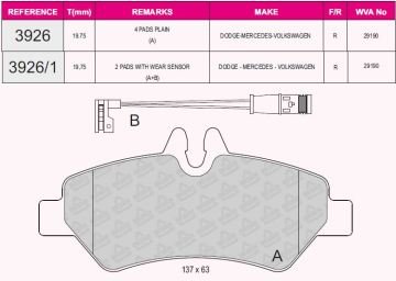 Arka Balata Fişli Crafter 2.5 Tdı 06=>-Sprınter 6.06=>(Gdb1697)