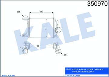 TURBO RADYATORU (INTERCOOLER) NISSAN QASHQAI 1,2 2013> RENAULT MEGANE IV 1,2 2015