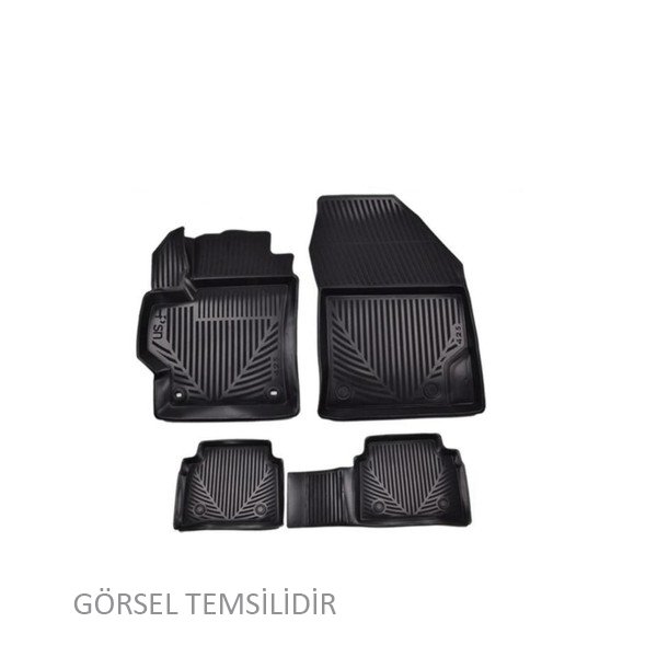 PERFLEX 3D X-MAT HAVUZLU PASPAS ÇEŞİTLERİ SİYAH TOYOTA CHR 2019+ 3D X-MAT 5 PCS