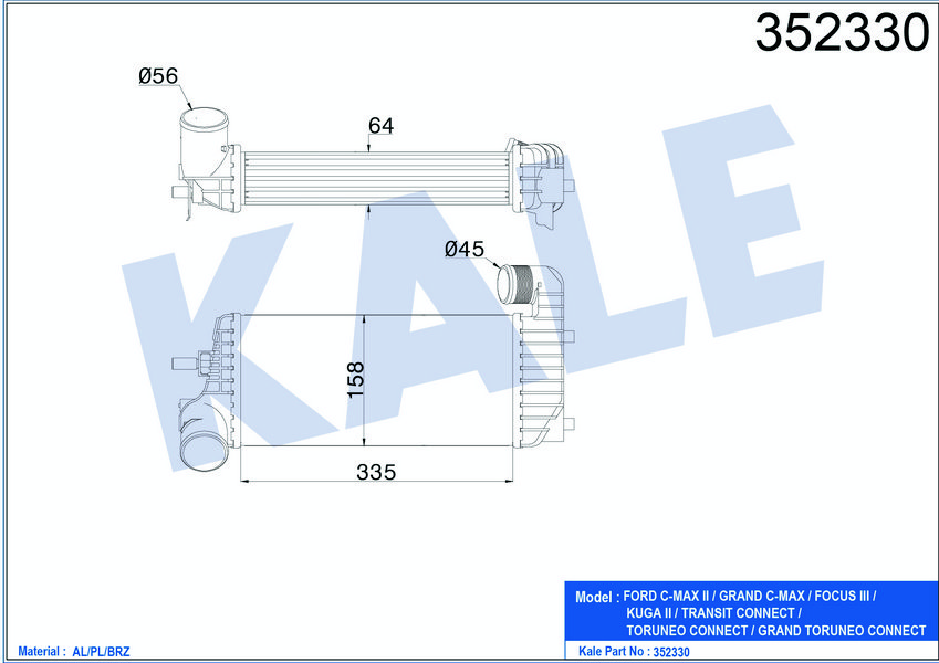TURBO RADTYATORU C MAX II FOCUS III TRANSIT CONNECT TOURNEO CONNECT 1.5TDCI 11>