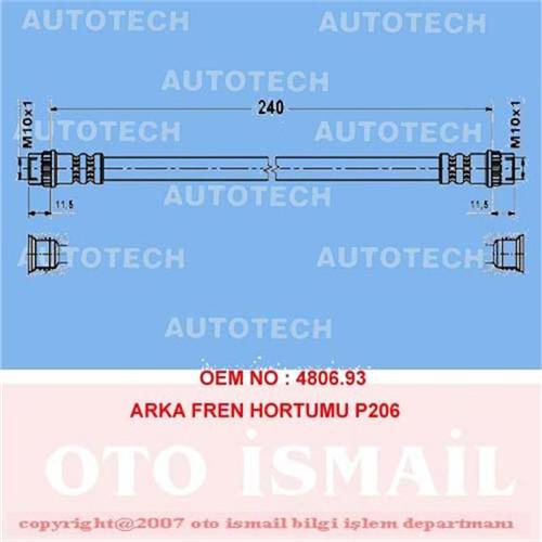 ARKA FREN HORTUMU P206