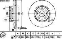 FREN DISKI ON HAVALI (273-5)-(TOYOTA: COROLLA 07>11 ''1.4 D4D DIZEL''/AURIS 07>11 ''1.4 D4D DIZEL'' )