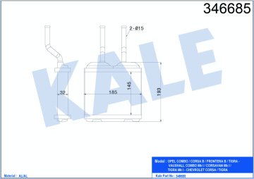 KALORİFER RADYATÖRÜ CORSA B (93-00)-TIGRA (94-98)-COMBO (182x155)