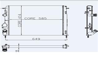 MOTOR RADYATOR MEGANE 1,4 / 1,6 / 2,0 MEKANIK KLIMALI (2 SIRA AL+PL) (585×414,5×28)