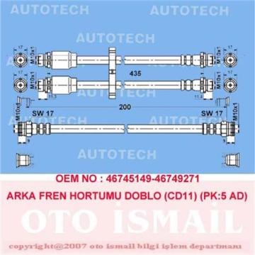 ARKA FREN HORTUMU DOBLO (CD11) (PK:5 AD)