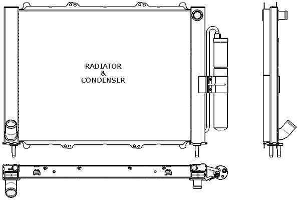 Radyatör+Kondenser (Tüplü) Kng 1.9 Dci 03=> (Mek+Ac) (510X382X18+16)