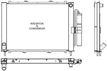 Radyatör+Kondenser (Tüplü) Kng 1.9 Dci 03=> (Mek+Ac) (510X382X18+16)
