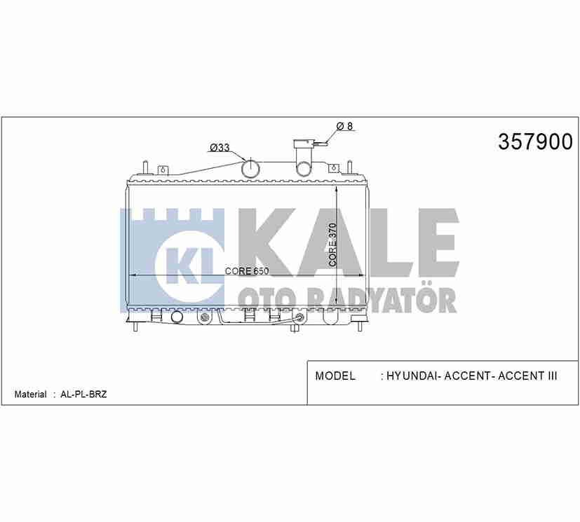 RADYATÖR SU ACCENT 06-11 ERA BENZİNLİ A-T BRAZING