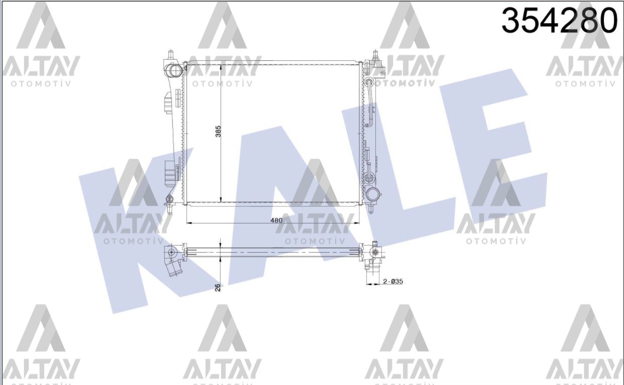 RADYATÖR SU ACCENT 11=> BLUE DİZEL / I-20 09-12 / RIO 12=> A-T BRAZING