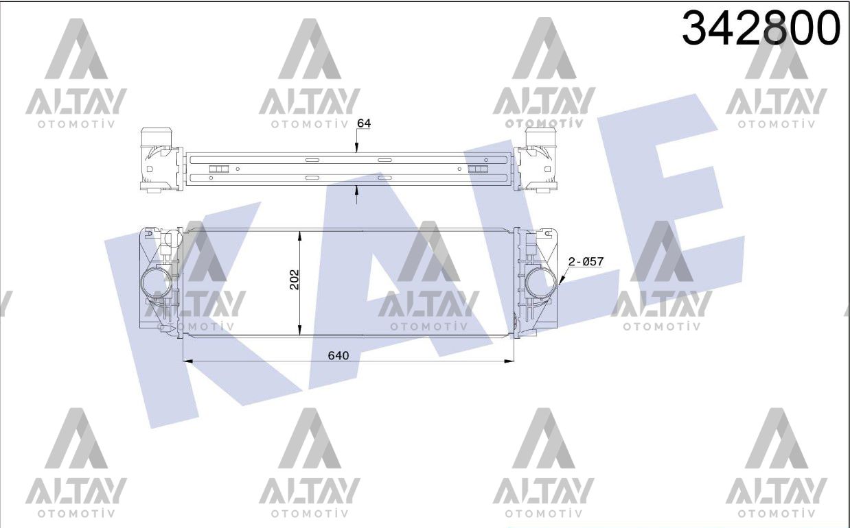 TURBO RADYATÖRÜ (INTERCOOLER) CRAFTER 06-12 DÜZ BOĞAZ BRAZING