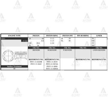 PİSTON TAKIM 626 2.0L /  92-97 /  83.50mm / FS / 0.50