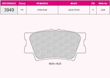 Arka Balata Toyota Rav 4 2.0 2.0Vvti 2.0D-4D 2.2D-4D 06=>12=> Camry (06-11)