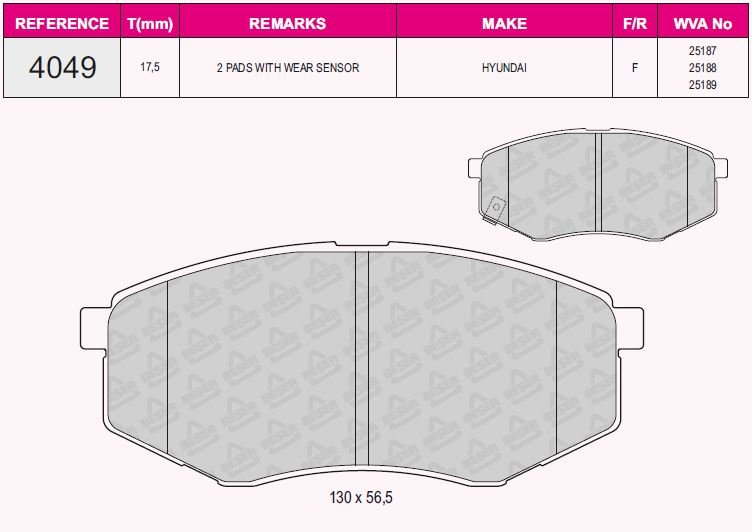 Ön Balata Hyundaı İx20 (11=> İx35 2.0-2.0 Crdi 10=>