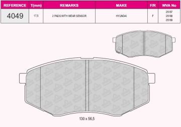 Ön Balata Hyundaı İx20 (11=> İx35 2.0-2.0 Crdi 10=>