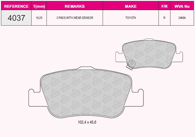 Arka Balata Aurıs-Corolla 1.4D4D 1.4 Vvtı-1.6 Vvtı-1.8 2.0D-4D-2.2D 07=>12=> 1.3 1.6 (13=>