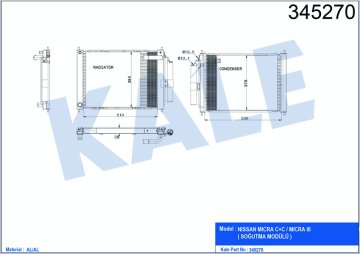 KLİMA KONDENSERİ NISSAN MİCRA 1.2-1.4 16V (02-10) (RADYATÖR-KLİMA BİRLEŞİK) (OTO.-MEK.) (AL/AL)