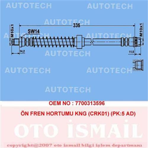 ÖN FREN HORTUMU KNG (CRK01) (PK:5 AD)