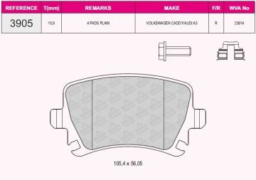 Arka Balata Passat-Cc-Caddy-Golf5-Golf6-Jetta-A3-A6-Leon-Octavıa-Superb 04=> (Gdb1622)