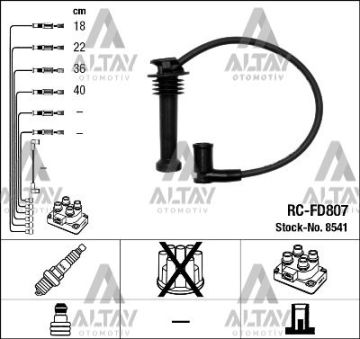 BUJİSİ KABLOSU TAKIM FOCUS / C / MAX / FİESTA / MONDEO / B / MAX / MAZDA 2 / VOLVO C30 / S40 / V50 (RC-FD807)
