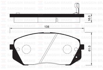 ÖN BALATA HYUNDAI İX35 2.0-2.0 CRDİ 10=> CARENS III 06=> SPORTAGE 06=> (D4EAD1B MOTOR İÇİN)(GDB3461) TUCSON 10=>