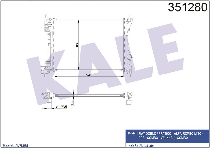 DOBLO III 10> 1.4 ALFA MITO 08> COMBO D 12> (AL/PL/BRZ) (540x388x16)