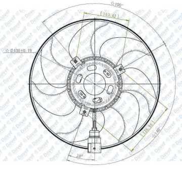 Fan Motoru Sag Caddy Iıı-Golf V-Vı-Plus-Jetta Iıı-Iv-Passat-Scırocco-Touran 200W-295Mm