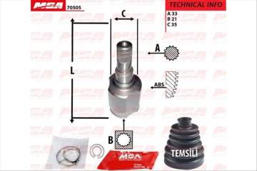 AKS KAFA IC R/L-(MITSUBISHI: COLT 04>10 ''1.3-1.5 BENZINLI MT'' )    (33×21×35)