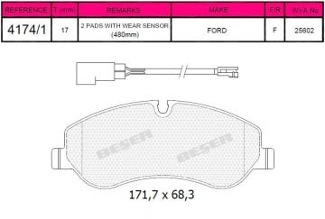 Ön Balata Ford Tourneo Custom-Transıt Custom 2.2 Tdcı 12=> (Fişli)