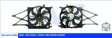 FAN MOTOR DAVLUMBAZ OPEL ASTRA G / ZAFIRA A 250W 380MM