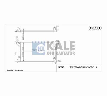 RADYATÖR SU COROLLA 02-07 / AVENSIS 03-08 3ZZ A-T BRAZING
