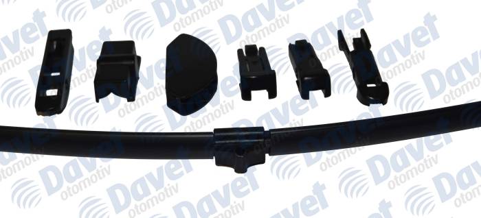 SİLECEK SÜPÜRGESİ MUZ TİPİ 380mm A. BC.C2.D VE U TİPİ KOLLAR ICIN MULTİ ADAPTORLÜ