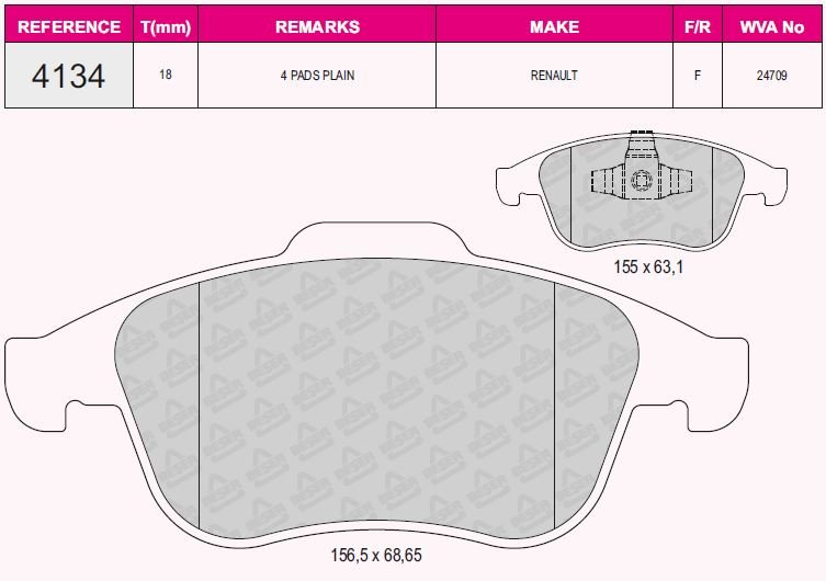 Ön Balata Lgn Iıı 2.0 2.0Dci 07=> Mgn 2.0Tcr 12=> Scenıc 1.2Tce 13=> Grand Scenıc 1.2Tce 13=>