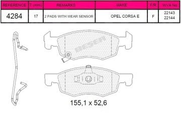 Ön Balata Opel Corsa 1.0-1.2-1.4-1.4T 14=>