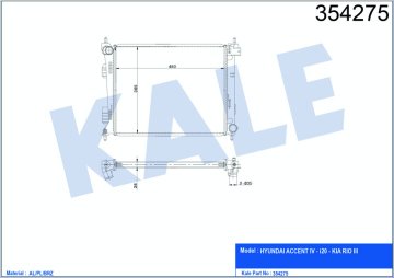 Radyatör Brazing Accent Blue-İ20-Kıa Rıo Dizel 11=> (Manuel) (480X382X26)(Al-Pl-Brz)
