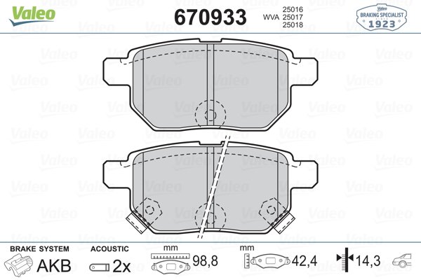 Arka Fren Balatası Aurıs 10 / 06>1,4Vvt I / 1,6Vvt I / 1,4D 4D / 2,0D 4D / 2,2D 4D