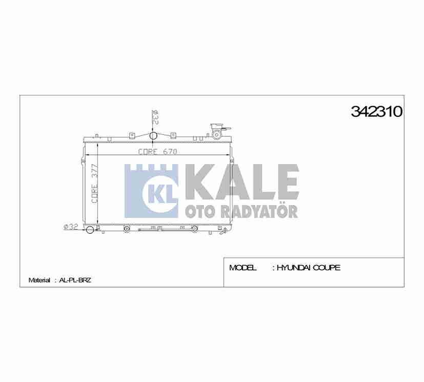 RADYATÖR SU ELANTRA  96-01 A-T BRAZING