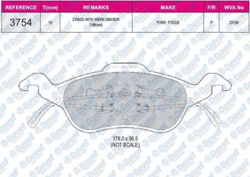 FREN BALATASI ON WVA 23154 FORD FOCUS DAW DBW DFW DNW10/98-10/04 1.6I 16V 10/98-10/04 1.8TDCI 08/99-10/04 1.8TDCI 03/01-10/04 2.0I 16V 10/98-01/01
