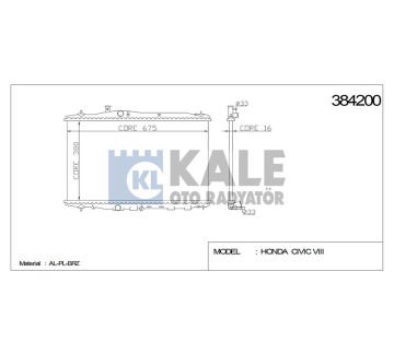 RADYATÖR SU CIVIC 06-12 FD6 1.8 VTEC 375x677x16 M-T BRAZING