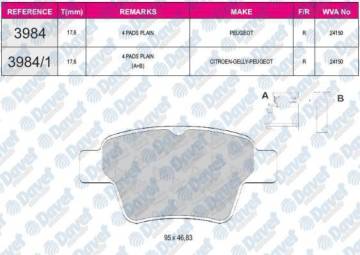 ARKA FREN BALATASI P307 C4 C4 COUPE P207 1.4 16V.1.6 16V.1.6 HDI 110 FAP.1.6 HDI 90 2.0 16V.2.0 HDI 135 FAP