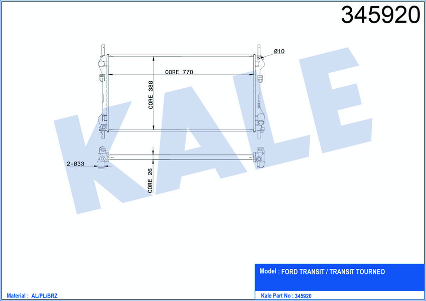 MOTOR SU RADYATORU TRANSIT V184 2,4TDCI 100PS / 125PS 01>06 ONDEN CEKER KLIMASIZ
