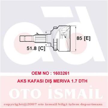 (X) Aks Kafası Dış Corsa C 1.7 Cdtı 03=> Merıva 1.7 Cdtı 03=> Combo 1.7 16V 04=> (15-1452)