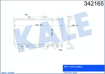 MOTOR SU RADYATORU TOYOTA CARINA 92>97 OTOMATIK (660×352×17)