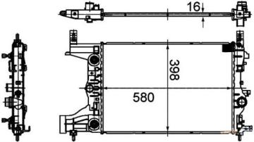 Motor Su Radyatoru Brazıng Astra J 09>1.4-1.6 Manuel Sanzuman 580X398X16