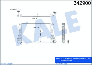 TURBO RADYATORU (INTERCOOLER) PASSAT / CC TIGUAN SHARAN ALHAMBRA 2,0TDI 08>>