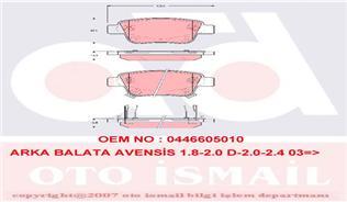 ARKA BALATASI AVENSIS 1.8-2.0-2.4 03=> COROLLA 04=> (GDB3337-GDB3456)