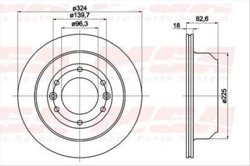 FREN DISK ARKA HAVA KANALLI 324-6 ( HYUNDAI: STAREX H1 08 - 12 )