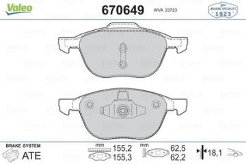 DISK FREN BALATA ON FORD FOCUS II/FOCUS II C-MAX/C-MAX/FOCUS III/KUGA/MAZDA 3/MAZDA 5/VOLVO C30/C70 II/S40 II/V50